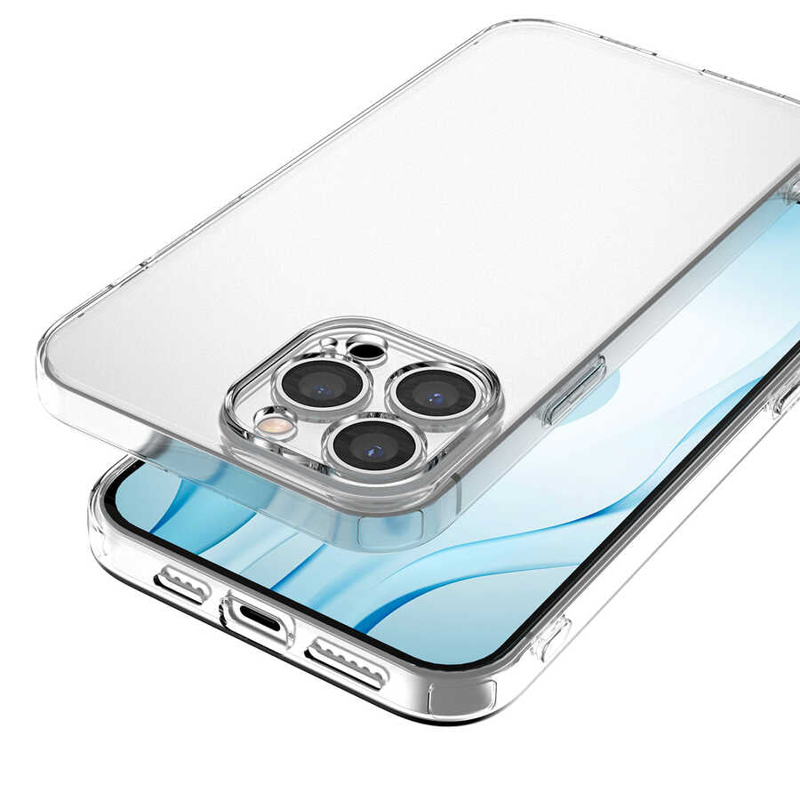 Apple iPhone 13 Pro Kılıf Zore Kamera Korumalı Süper Silikon Kapak Renksiz