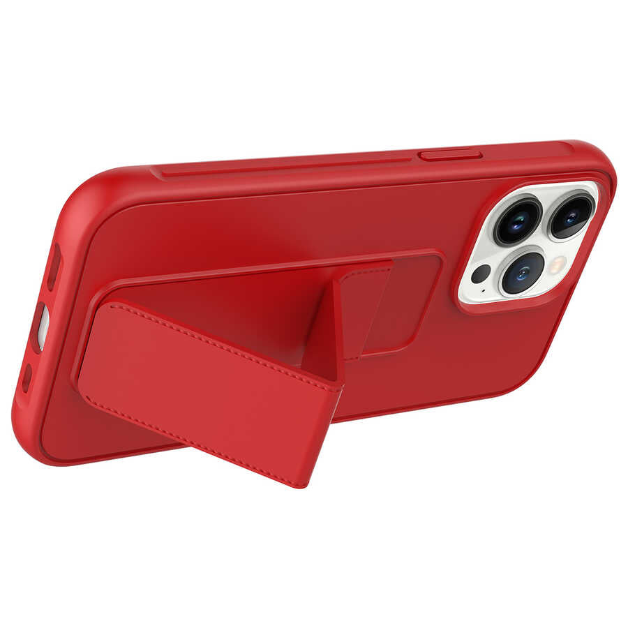 Apple iPhone 13 Pro Kılıf Zore Qstand Kapak Pembe