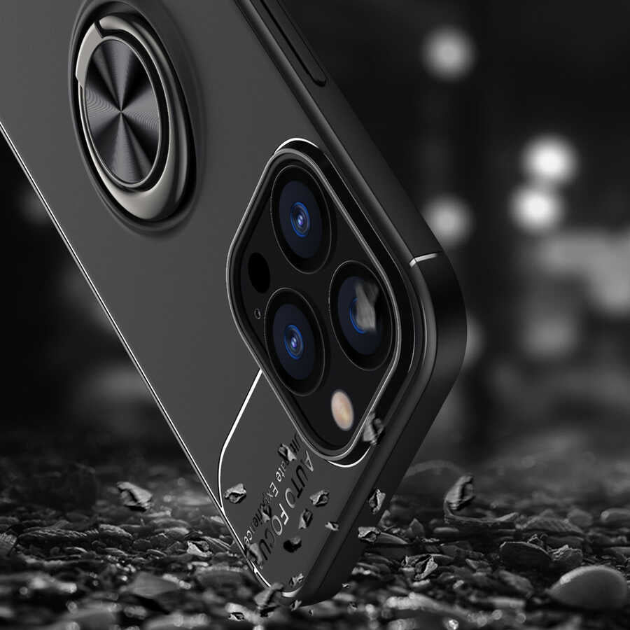 Apple iPhone 13 Pro Kılıf Zore Ravel Silikon Kapak Siyah