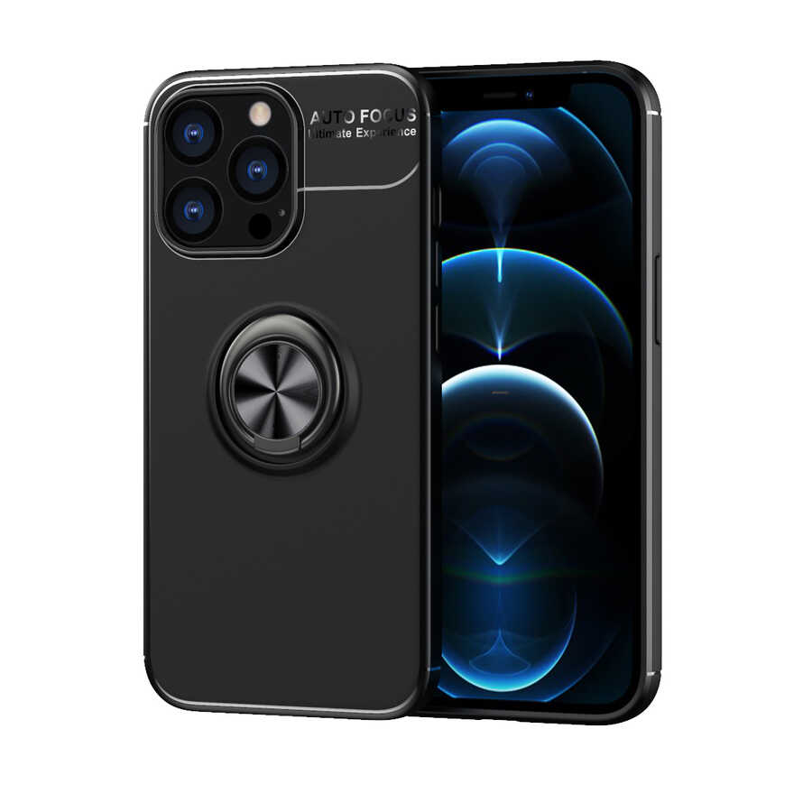 Apple iPhone 13 Pro Kılıf Zore Ravel Silikon Kapak Siyah