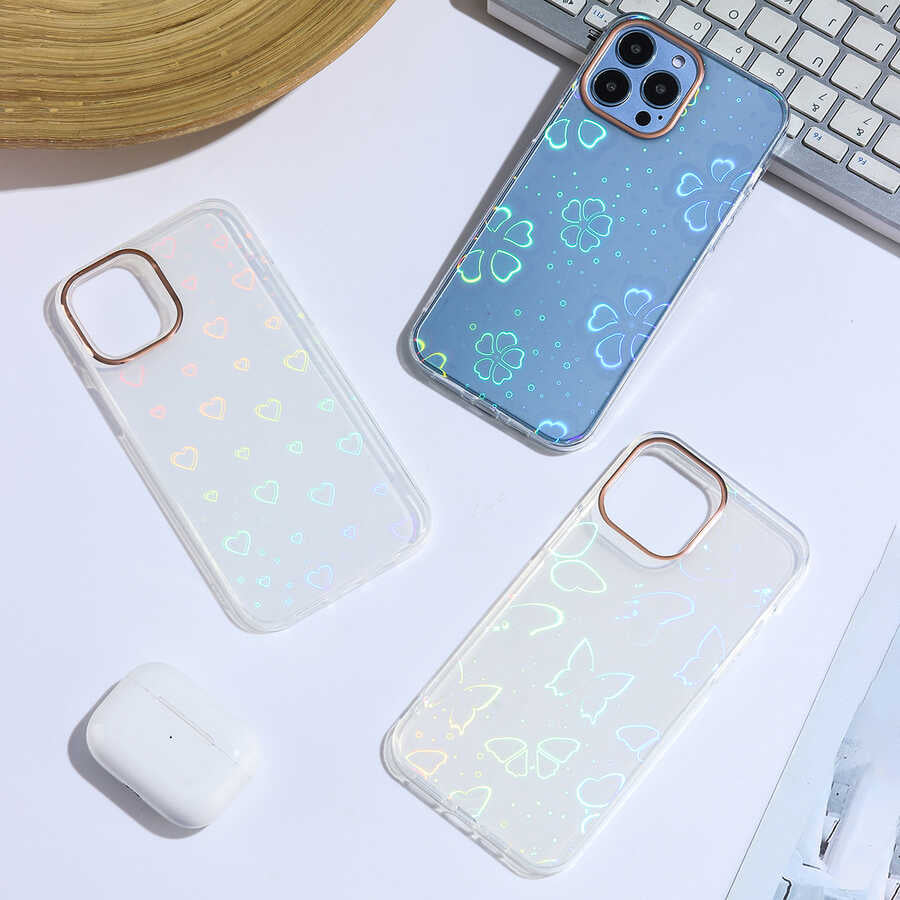 Apple iPhone 13 Pro Kılıf Zore Sidney Desenli Sert Kapak Heart No1