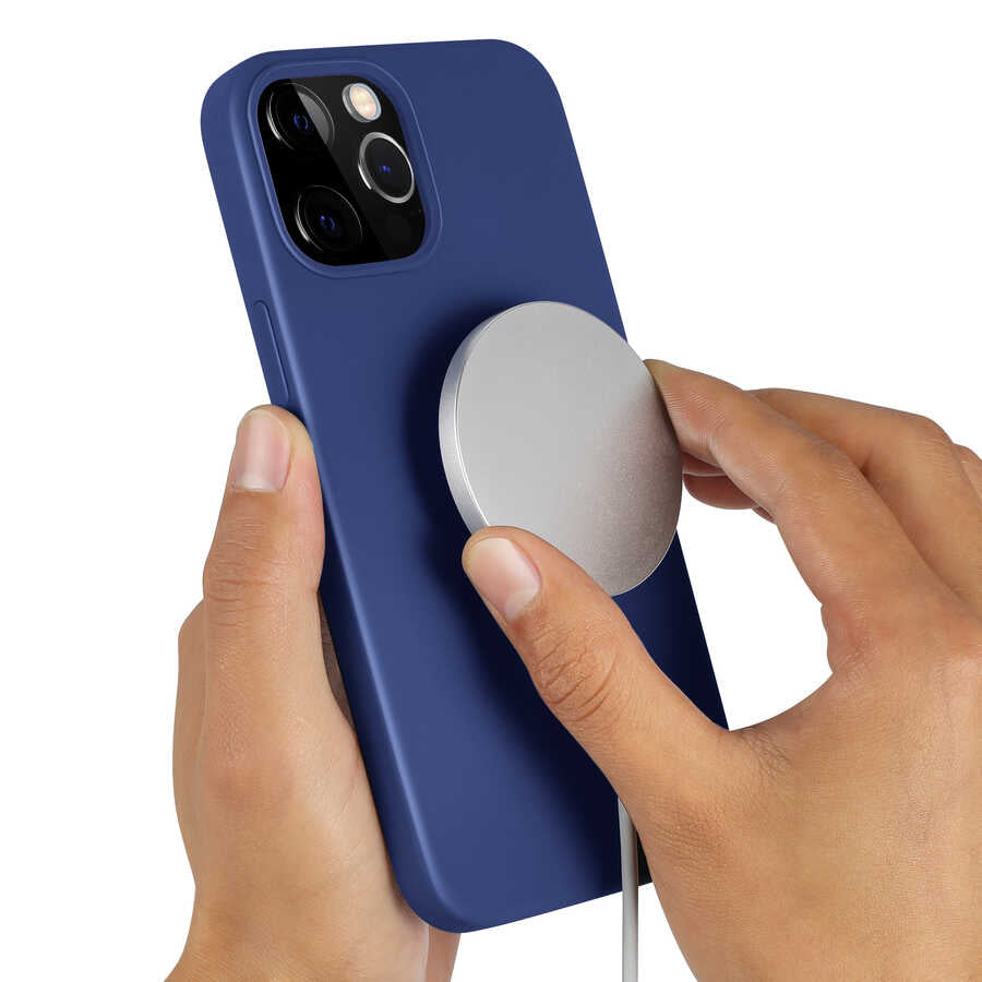 Apple iPhone 13 Pro Kılıf Zore Silksafe Wireless Kapak Mor