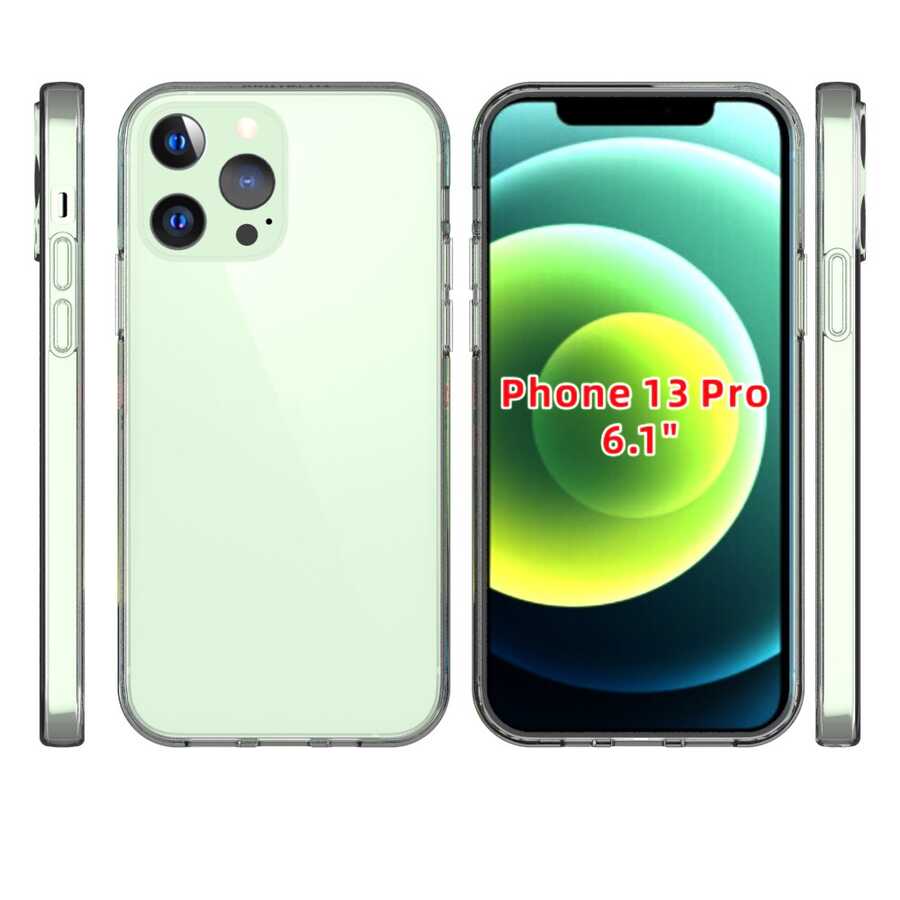 Apple iPhone 13 Pro Kılıf Zore Süper Silikon Kapak Renksiz