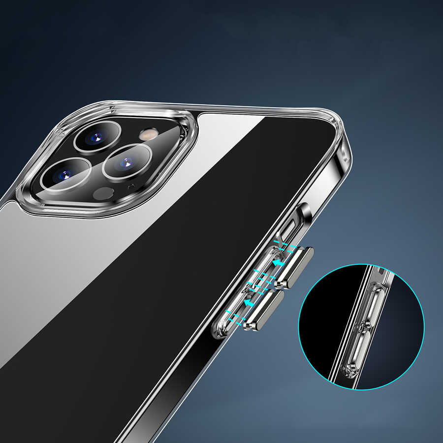 Apple iPhone 13 Pro Max Kılıf Standlı Şeffaf Silikon Zore L-Stand Kapak Renksiz