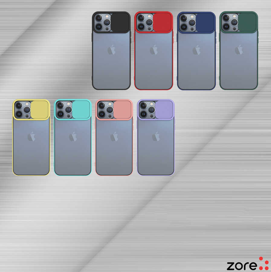 Apple iPhone 13 Pro Max Kılıf Zore Lensi Kapak Turkuaz