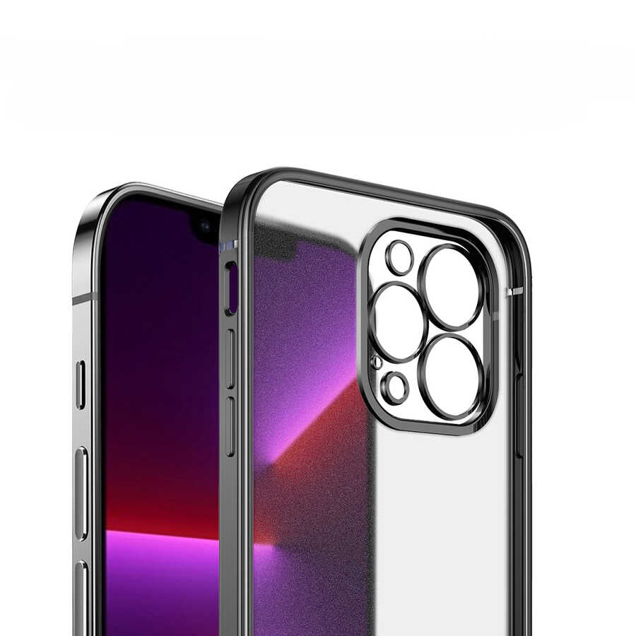 Apple iPhone 13 Pro Max Kılıf Zore Mat Gbox Kapak Gümüş