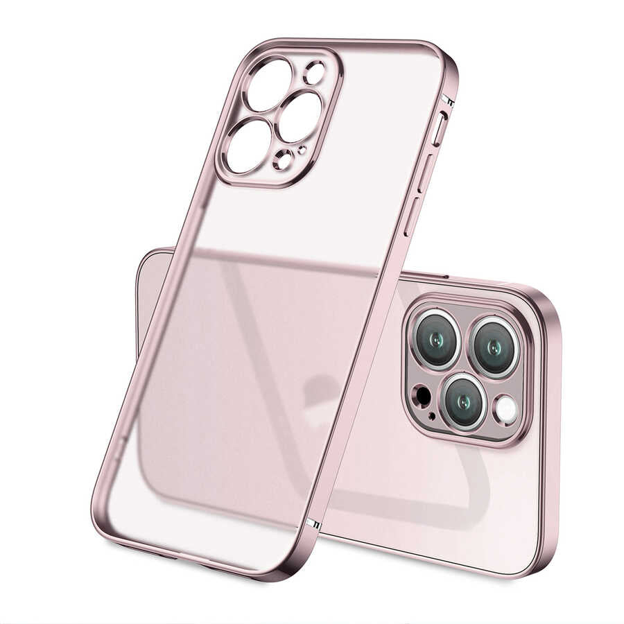 Apple iPhone 13 Pro Max Kılıf Zore Mat Gbox Kapak Rose Gold