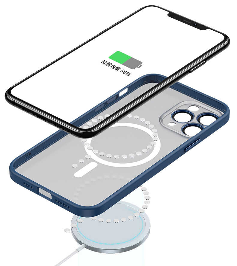 Apple iPhone 13 Pro Max Kılıf Zore Mokka Wireless Kapak Koyu Mor
