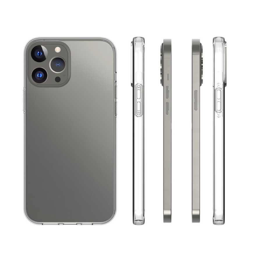 Apple iPhone 13 Pro Max Kılıf Zore Süper Silikon Kapak Renksiz