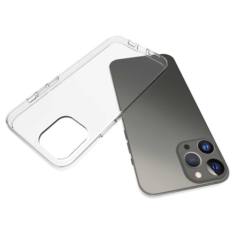 Apple iPhone 13 Pro Max Kılıf Zore Süper Silikon Kapak Renksiz