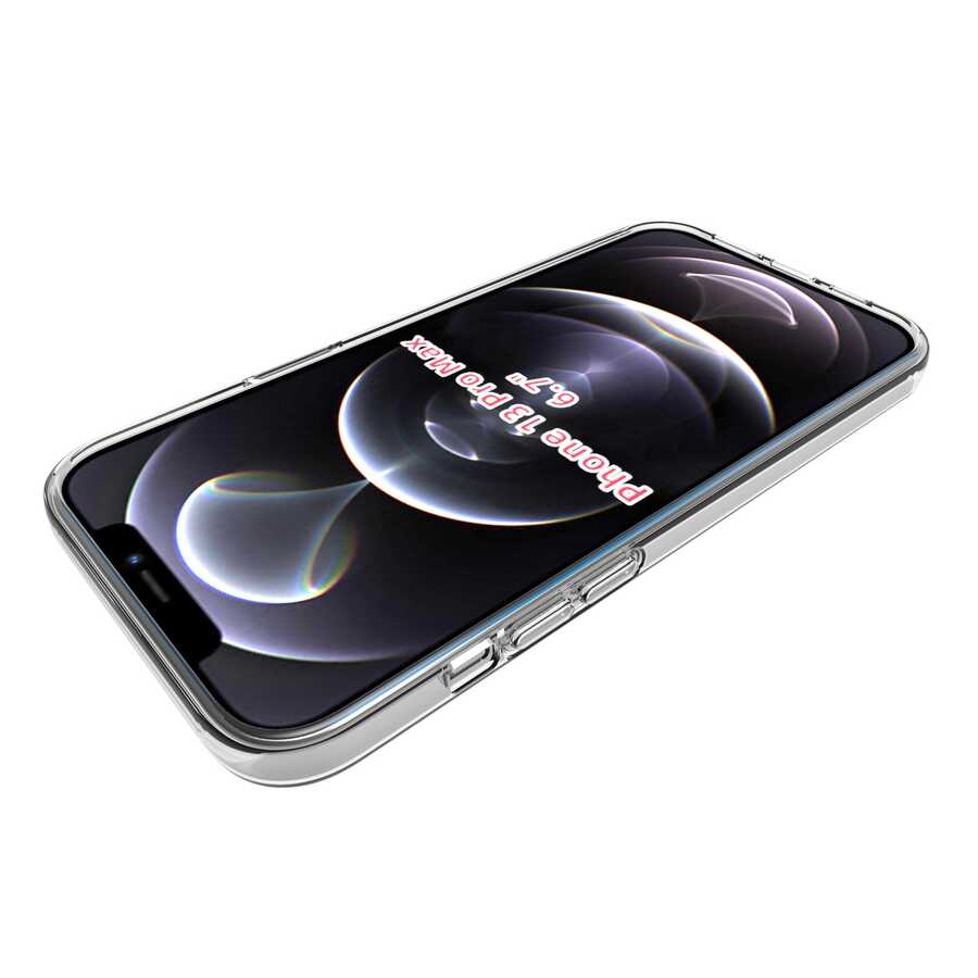 Apple iPhone 13 Pro Max Kılıf Zore Süper Silikon Kapak Renksiz