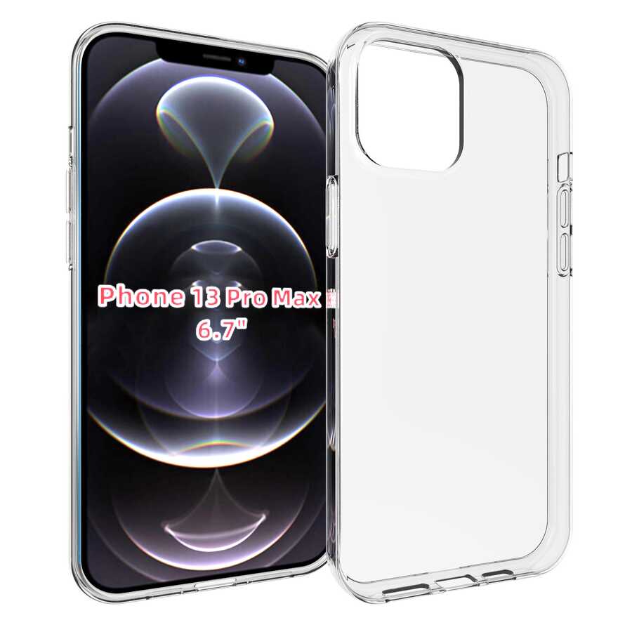 Apple iPhone 13 Pro Max Kılıf Zore Süper Silikon Kapak Renksiz
