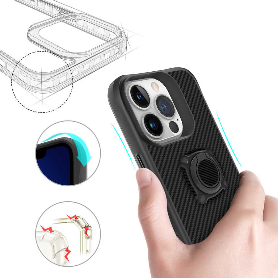 Apple iPhone 13 Pro Max Kılıf Zore Timo Kapak Siyah