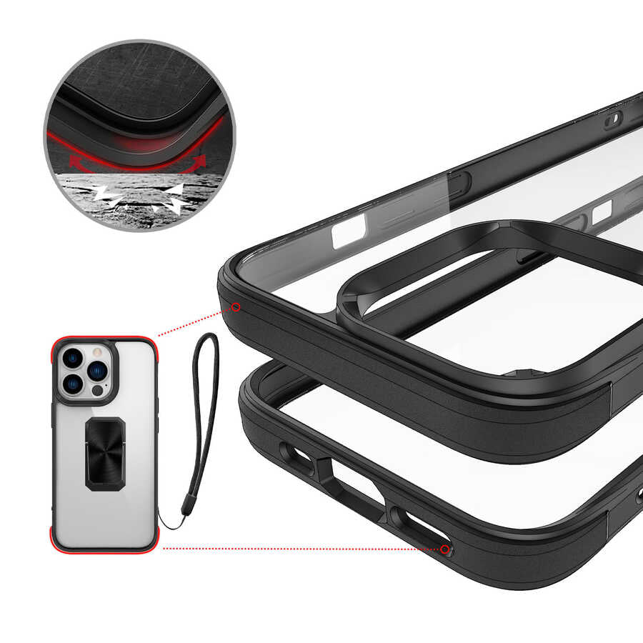 Apple iPhone 13 Pro Max Kılıf Zore V-Bax Kapak Siyah