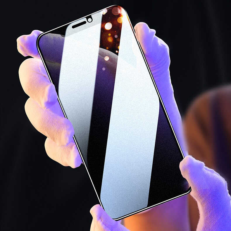 Apple iPhone 13 Pro Max Zore Fit Hard Mat Privacy Cam Ekran Koruyucu Siyah