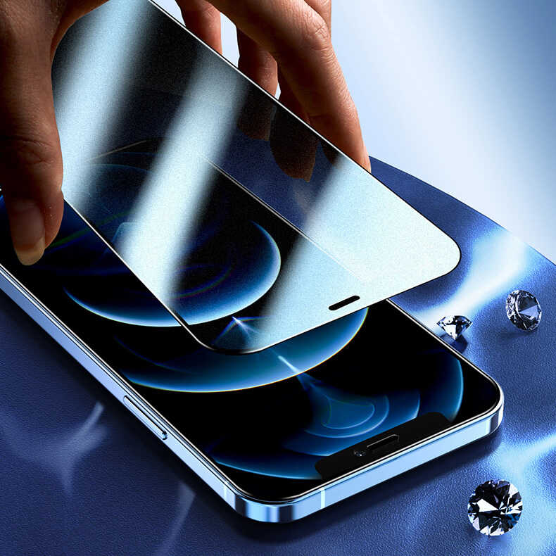Apple iPhone 13 Pro Max Zore Fit Hard Mat Privacy Cam Ekran Koruyucu Siyah