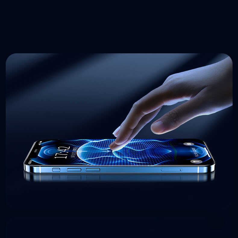 Apple iPhone 13 Pro Max Zore Fit Hard Mat Privacy Cam Ekran Koruyucu Siyah
