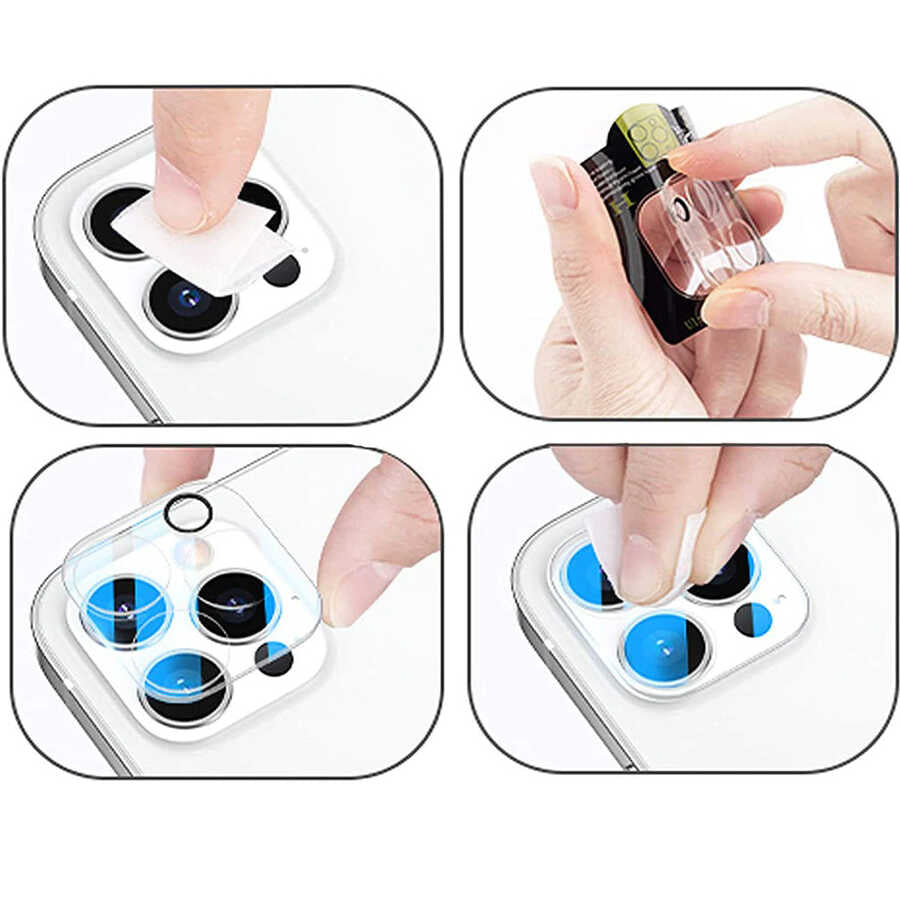 Apple iPhone 13 Pro Zore Kamera Lens Koruyucu Cam Filmi Renksiz