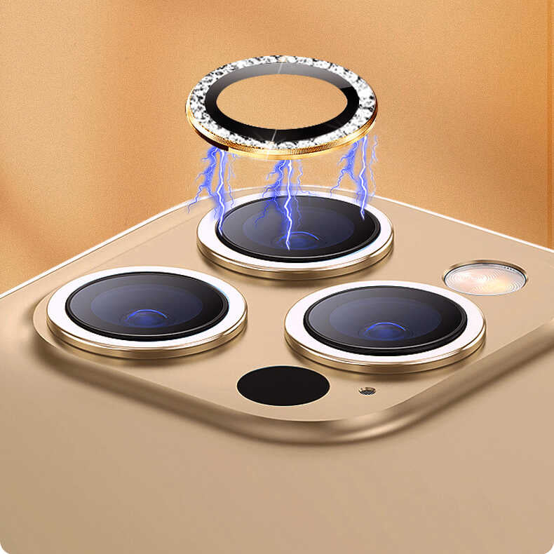 Apple iPhone 13 Zore CL-06 Kamera Lens Koruyucu Rose Gold
