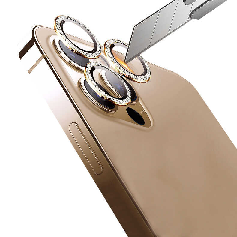 Apple iPhone 13 Zore CL-06 Kamera Lens Koruyucu Rose Gold