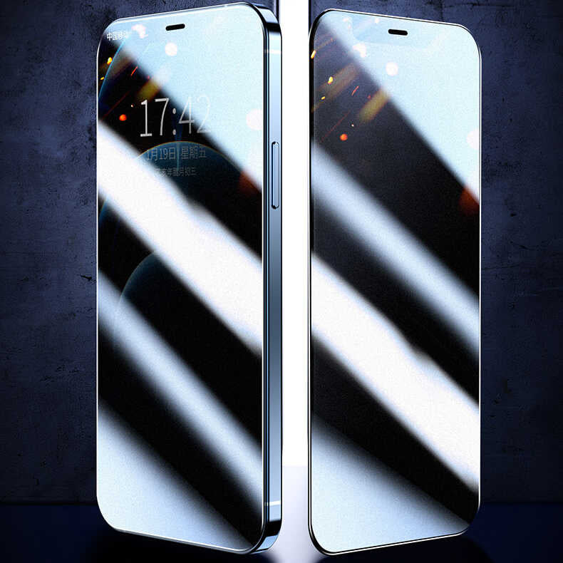 Apple iPhone 13 Zore Fit Hard Mat Privacy Cam Ekran Koruyucu Siyah
