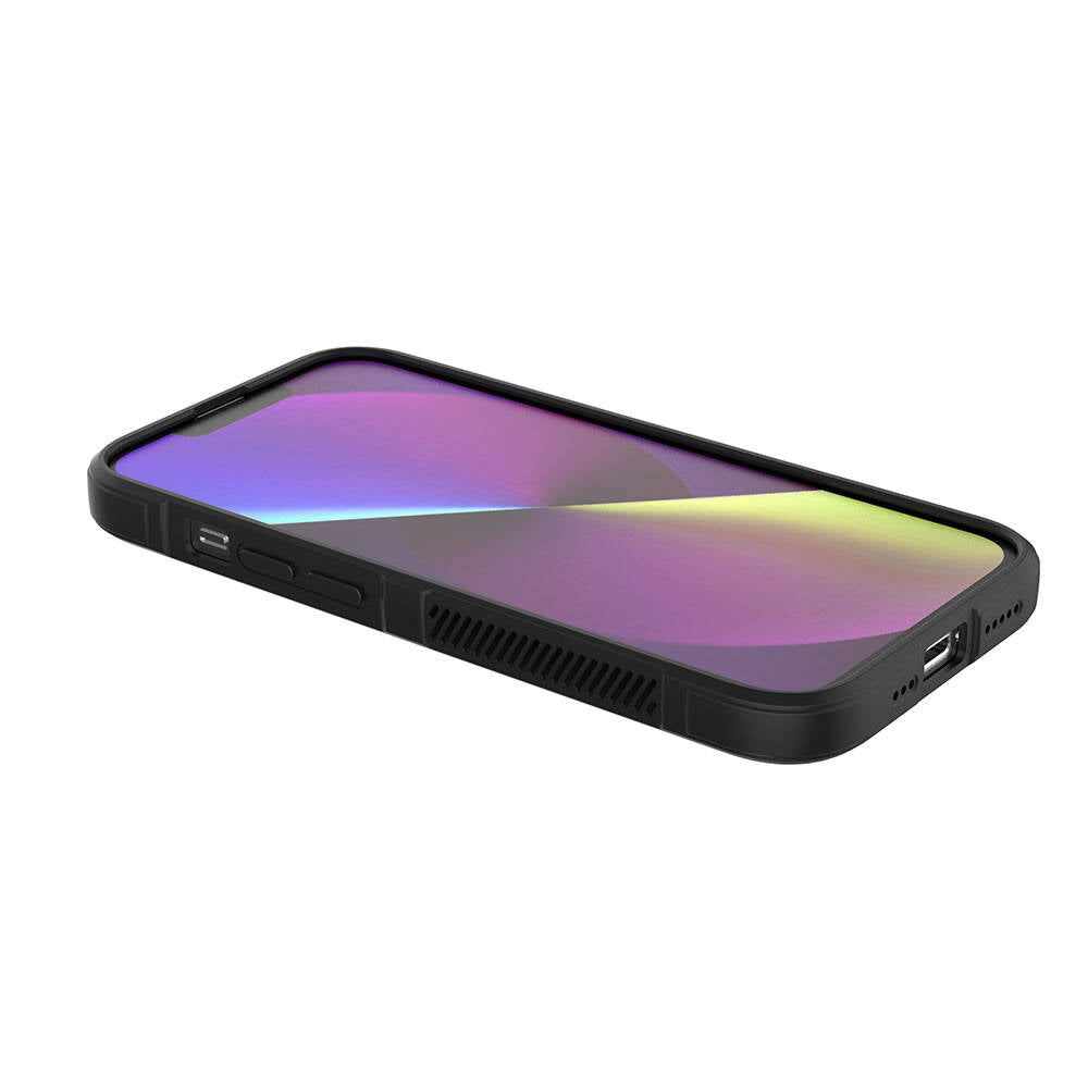 Apple iPhone 14 Kılıf Esnek TPU Oyuklu Arka Yüzey Tasarımlı Zore Etnik Silikon Kapak Siyah