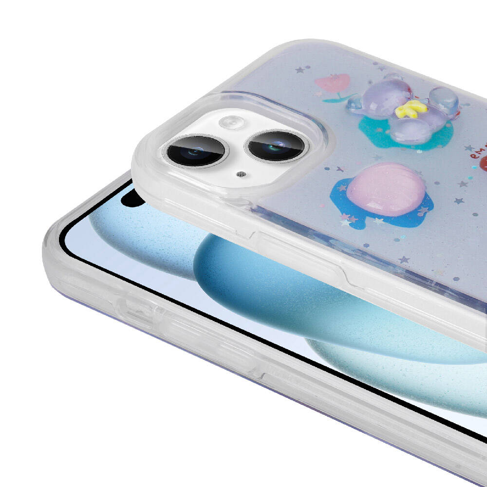 Apple iPhone 14 Kılıf Kabartma Figürlü Parlak Zore Minimini Silikon Kapak Kırmızı