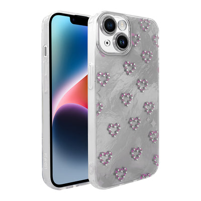 Apple iPhone 14 Kılıf Kamera Korumalı Figürlü Zore Ponti Silikon Kapak Açık Pembe