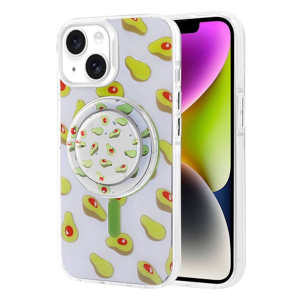 Apple iPhone 14 Kılıf M-safe Şarj Özellikli Tak-Çıkar Pop Soketli Zore Tiktok Kapak Turuncu
