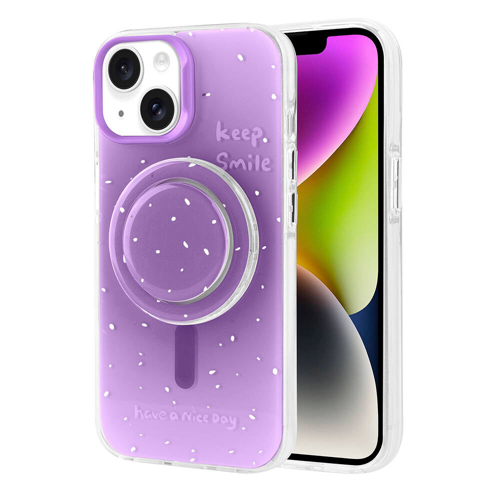 Apple iPhone 14 Kılıf M-safe Şarj Özellikli Tak-Çıkar Pop Soketli Zore Tiktok Kapak Turuncu