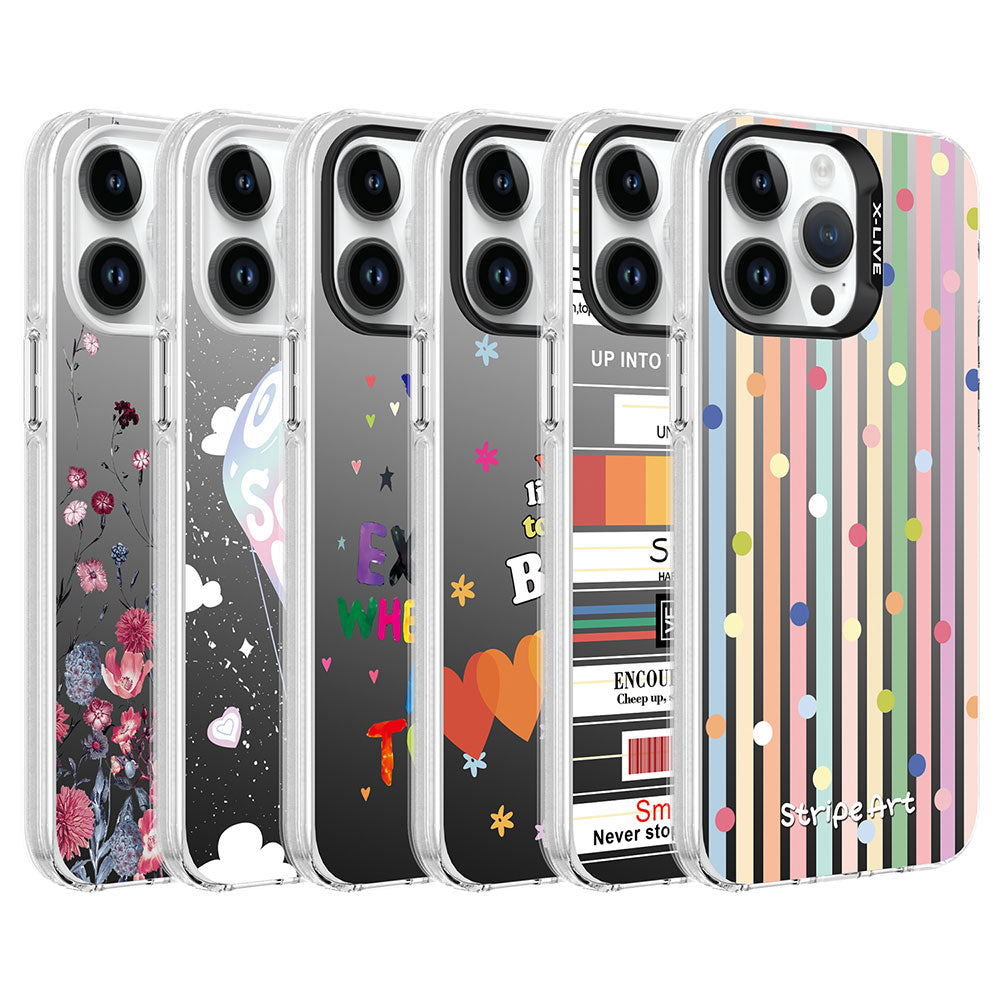 Apple iPhone 14 Pro Kılıf Desenli Zore Silver Sert Kapak You
