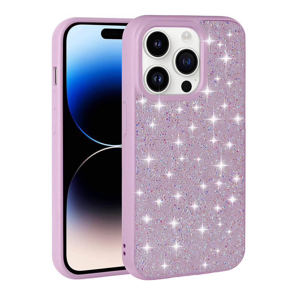 Apple iPhone 14 Pro Kılıf Parlak Taşlı Tasarım Zore Pırlanta Kapak Pembe