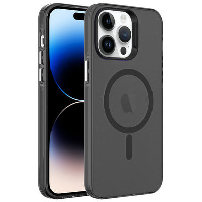 Apple iPhone 14 Pro Kılıf Zore M-safe Şarj Özellikli Buzlu Transparan C-Pro Sert Kapak Renksiz