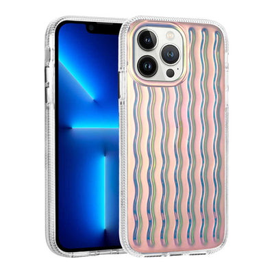 Apple iPhone 14 Pro Max Kılıf Kabartmalı Dalga Tasarımlı Silikon Zore İsmira Kapak NO2