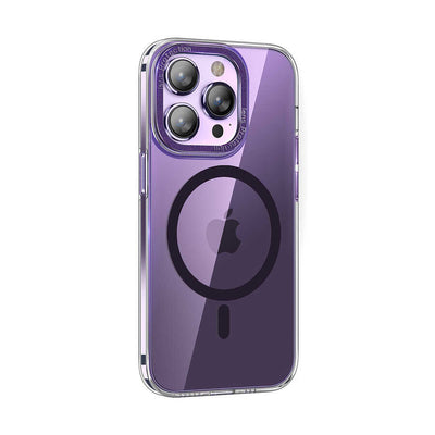 Apple iPhone 14 Pro Max Kılıf M-safe Şarj Özellikli Sert PC Zore Fuya Kapak Derin Mor