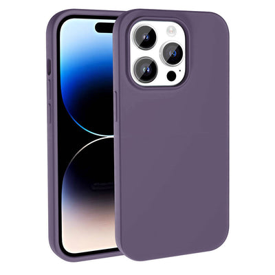 Apple iPhone 14 Pro Max Kılıf M-safe Şarj Özellikli Sıvı Teknolojili Silinebilir Sert Zore Kivi Kapak Koyu Gri