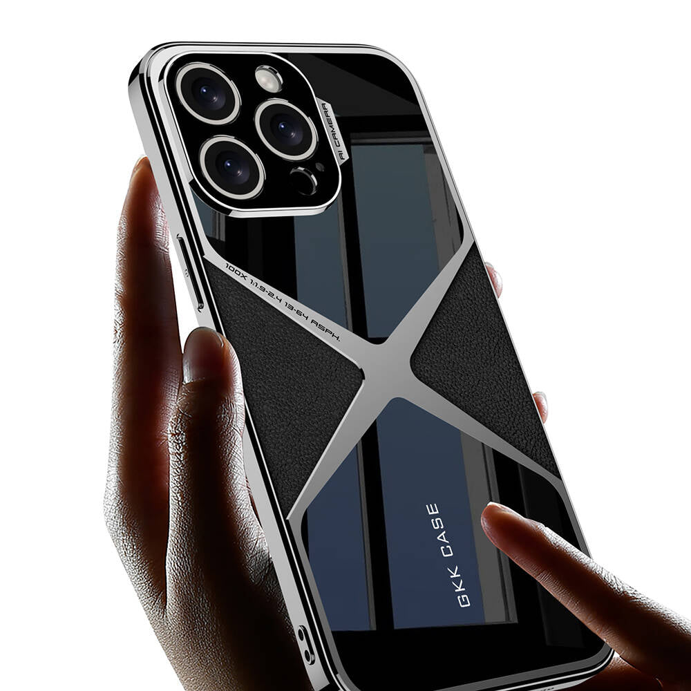 Apple iPhone 14 Pro Max Kılıf Ultra İnce Kamera Korumalı PC + Deri Arka Yüzey Zore X-Pro Kapak Siyah