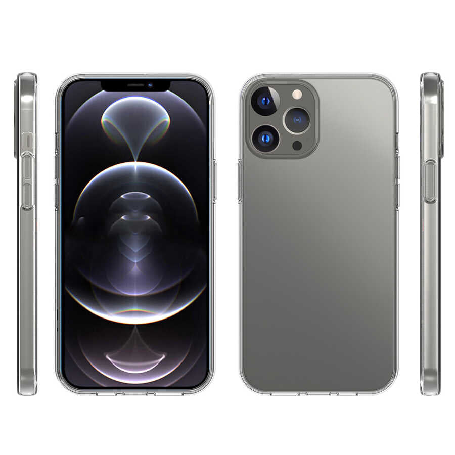 Apple iPhone 14 Pro Max Kılıf Zore Süper Silikon Kapak Renksiz