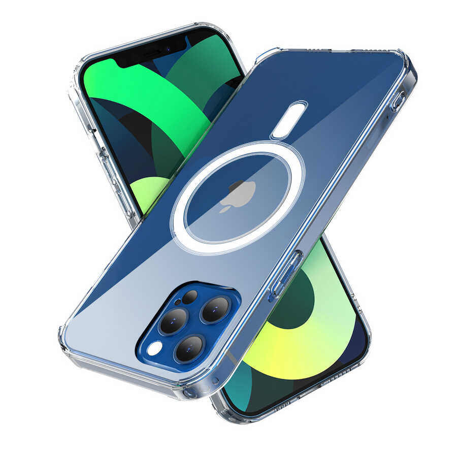 Apple iPhone 14 Pro Max Kılıf Zore Tacsafe Wireless Kapak Renksiz