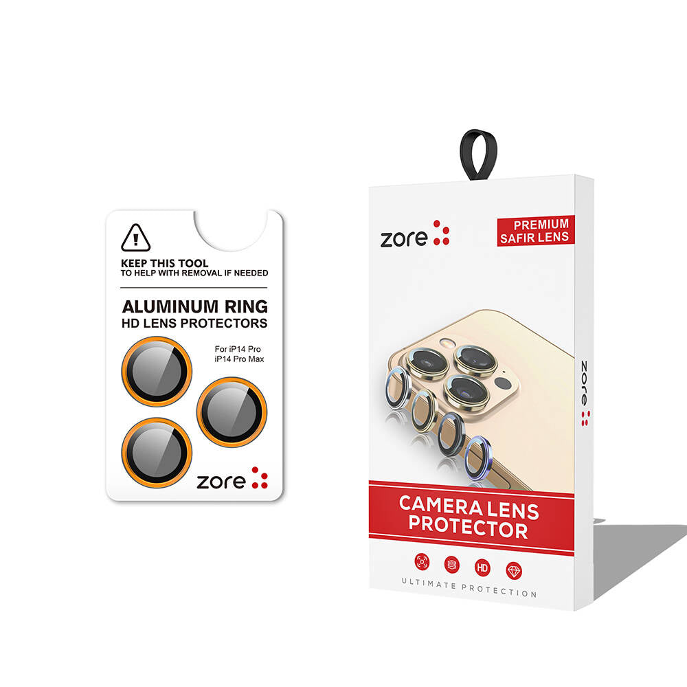 Apple iPhone 14 Pro Zore CL-12 Premium Safir Parmak İzi Bırakmayan Anti-Reflective Kamera Lens Koruyucu Mor