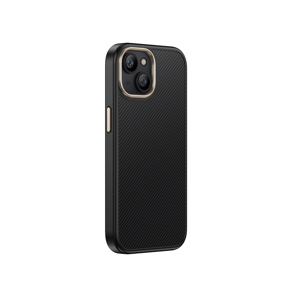Apple iPhone 15 Kılıf M-safe Şarj Özellikli Karbon Fiber Görünümlü Zore Antina Kapak Siyah-Gri