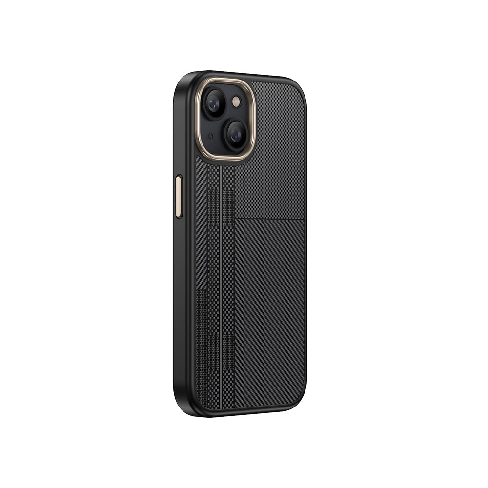 Apple iPhone 15 Kılıf M-safe Şarj Özellikli Karbon Fiber Görünümlü Zore Antina Kapak Gri