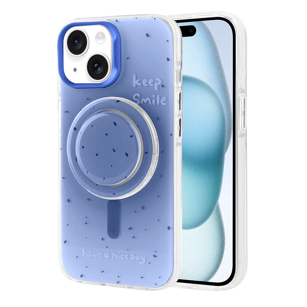 Apple iPhone 15 Kılıf M-safe Şarj Özellikli Tak-Çıkar Pop Soketli Zore Tiktok Kapak Yeşil