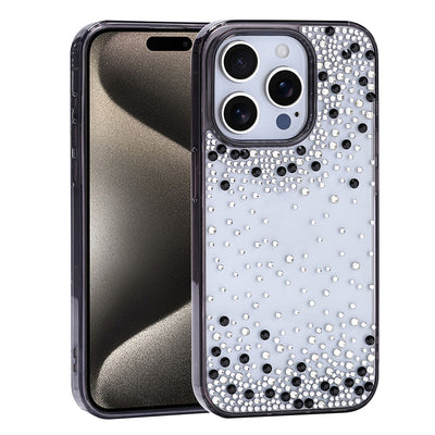 Apple iPhone 15 Pro Kılıf Airbag Tasarımlı Damla Taşlı Şeffaf Zore Pera Silikon Kapak