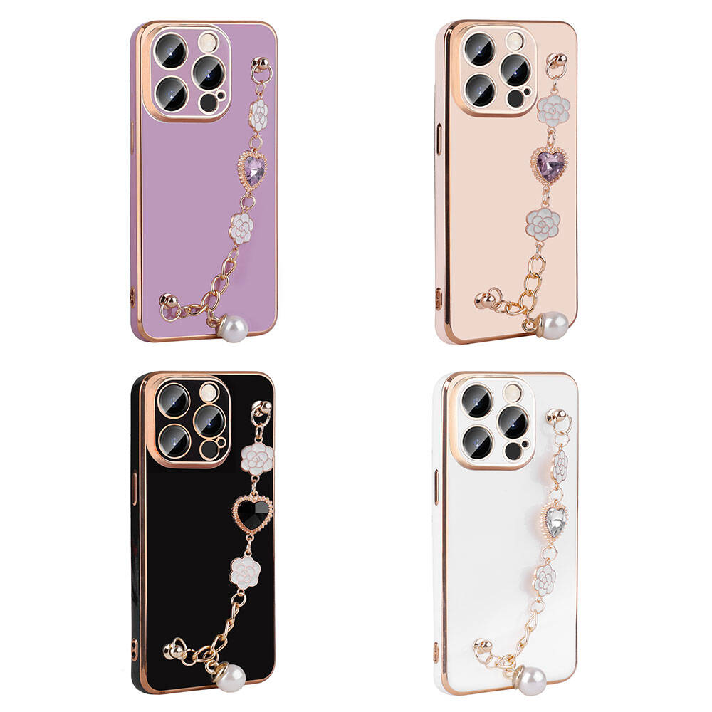 Apple iPhone 15 Pro Kılıf El Tutamaçlı Kamera Korumalı Zore Taka Silikon Kapak Pembe