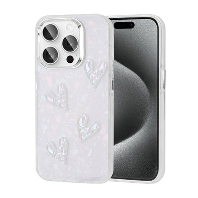 Apple iPhone 15 Pro Kılıf Kabartma Figürlü Parlak Zore Eralli Silikon Kapak Kelebek
