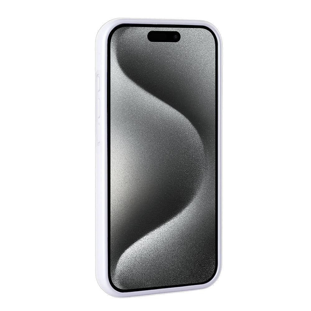 Apple iPhone 15 Pro Kılıf Parlak Taşlı Tasarım Zore Pırlanta Kapak Beyaz