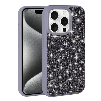 Apple iPhone 15 Pro Max Kılıf Parlak Taşlı Tasarım Zore Pırlanta Kapak Siyah