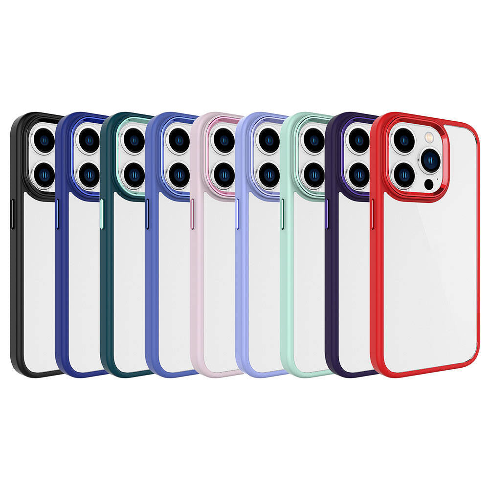 Apple iPhone 15 Pro Max Kılıf Zore Krom Kapak Derin Mor