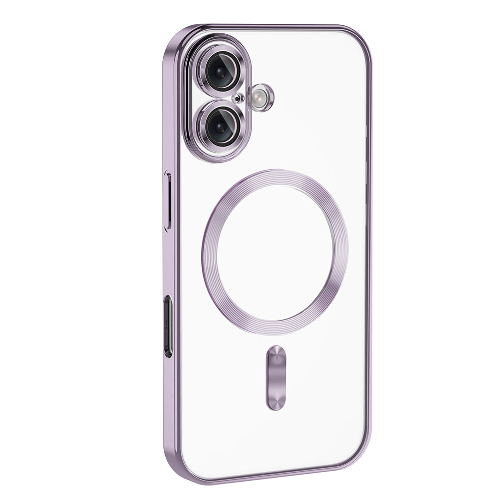 Apple iPhone 16 Kılıf Kamera Korumalı M-safe Wireless Şarj Özellikli Zore Demre Kapak Titanyum